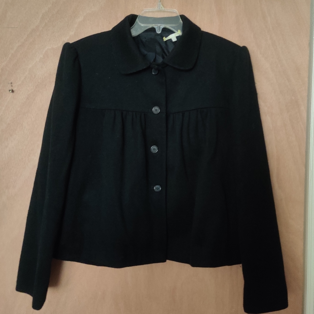 Wool Blend Button Front Jacket - Picture 3 of 10